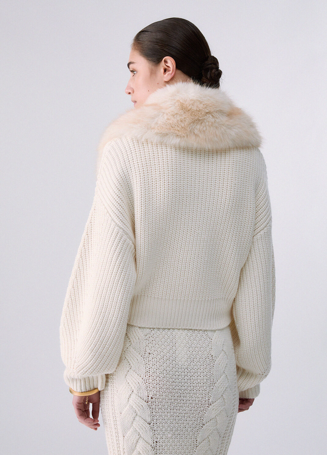 Bomber en laine avec col teddy blanc laine Liu Jo - large image number 1