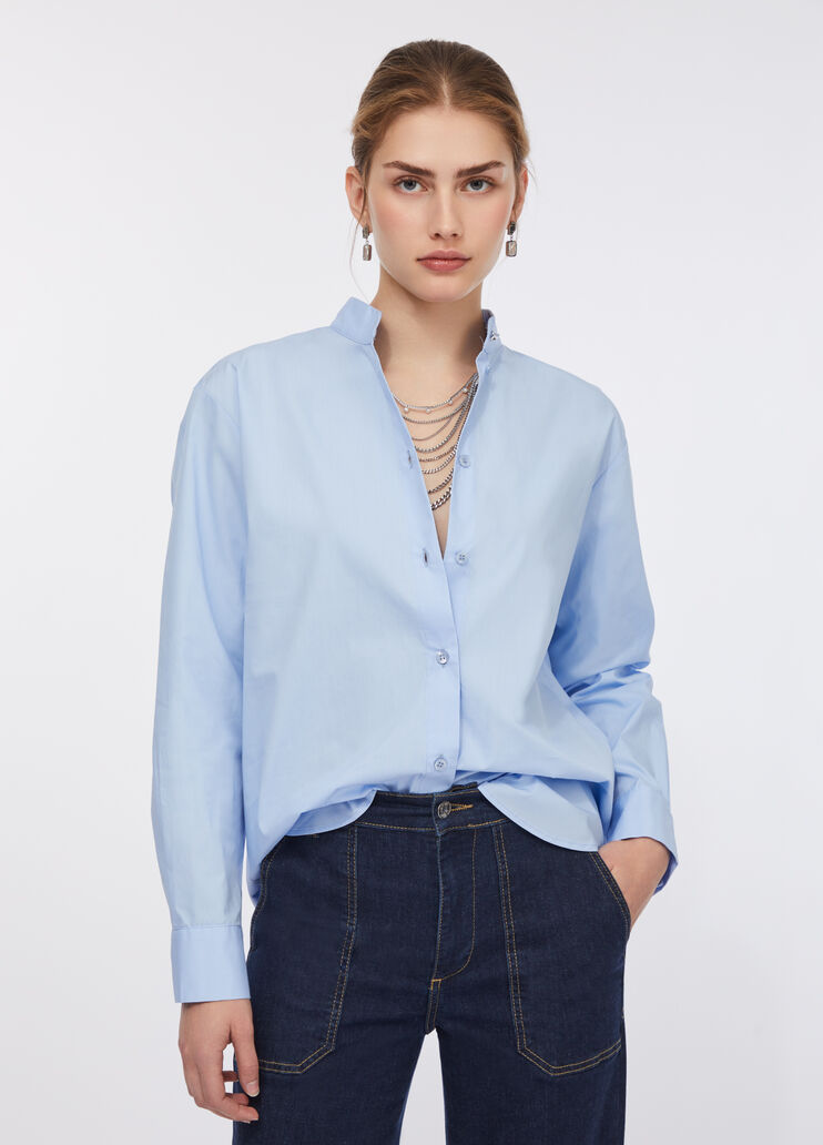 Chemise avec nœud bijou bleu clair Liu Jo - large image number 0