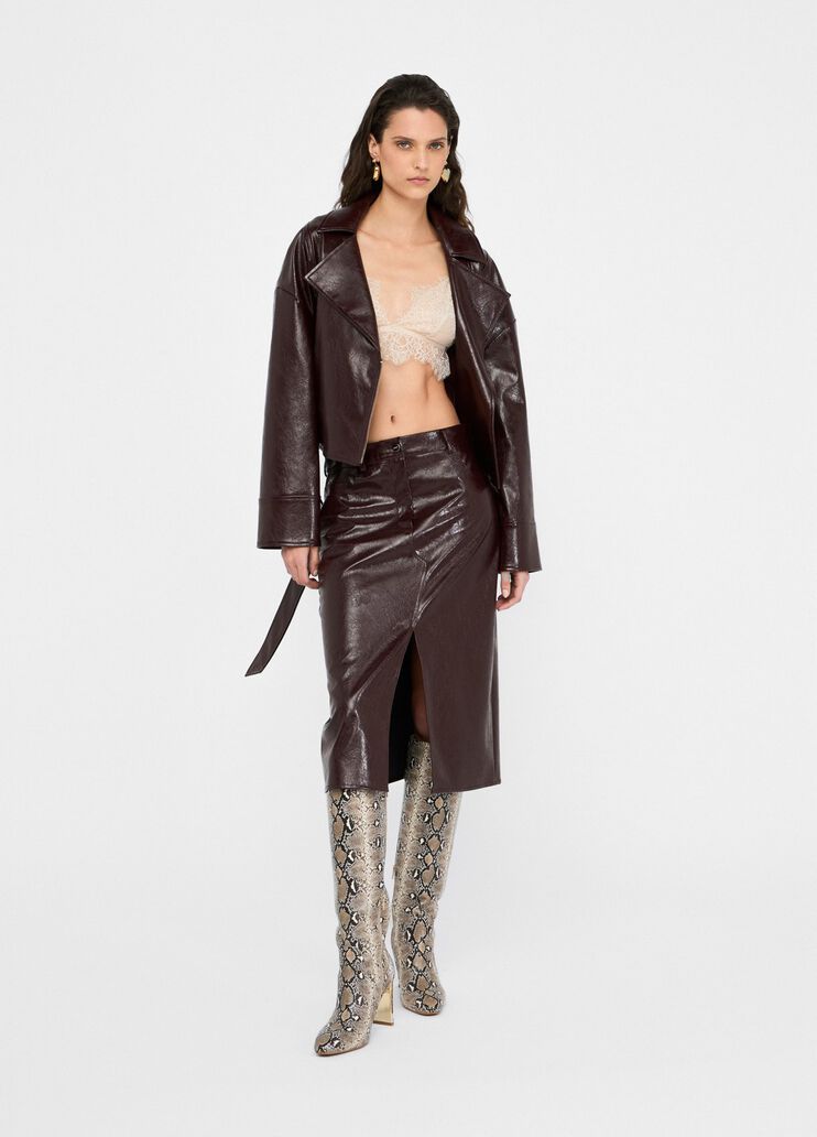Glossy biker jacket dark brown Liu Jo - medium Glossy biker jacket dark brown Liu Jo - medium