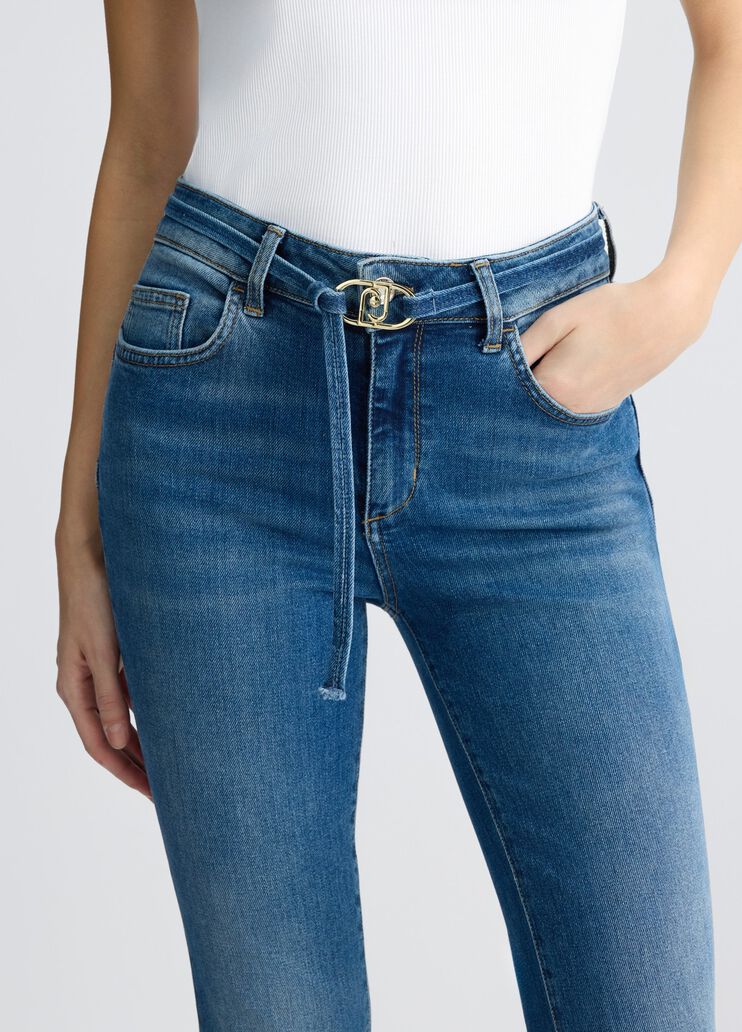 Bootcut jeans with belt blue denim Liu Jo - large image number 2 Bootcut jeans with belt blue denim Liu Jo - large image number 2