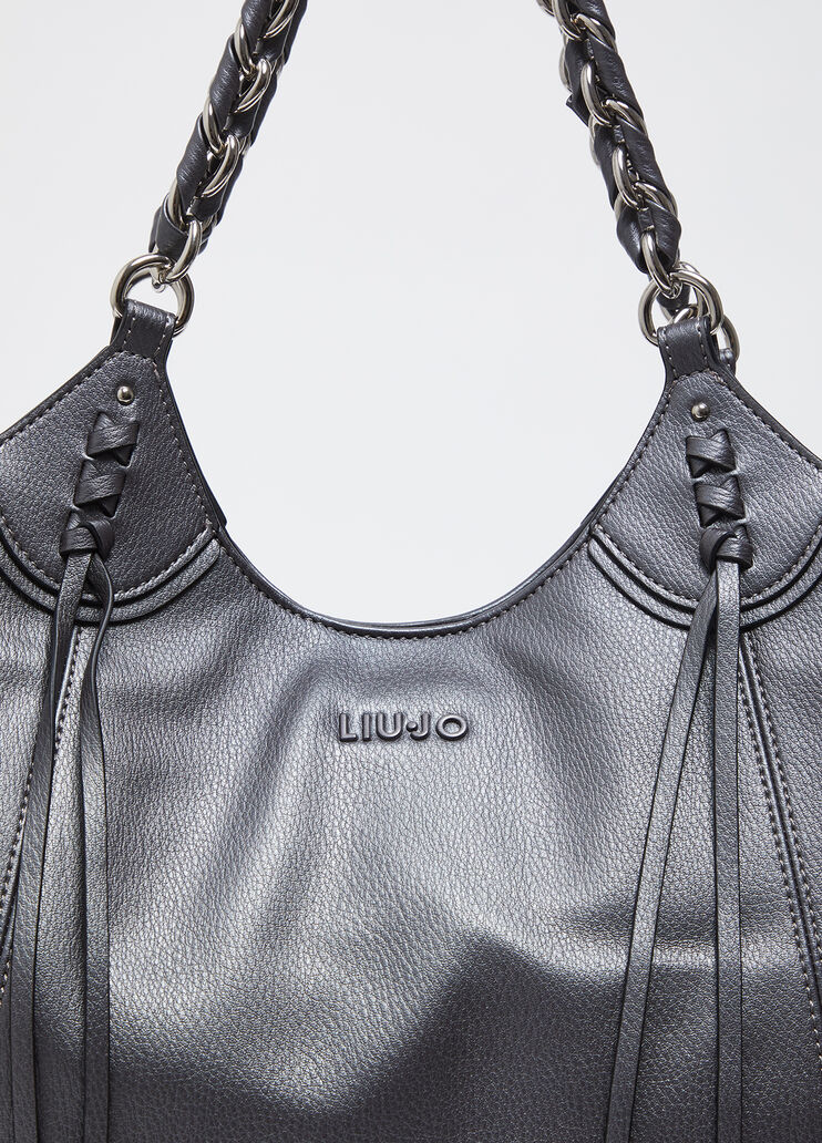 Shopping bag grande con tracolla grigio Liu Jo - large image number 1