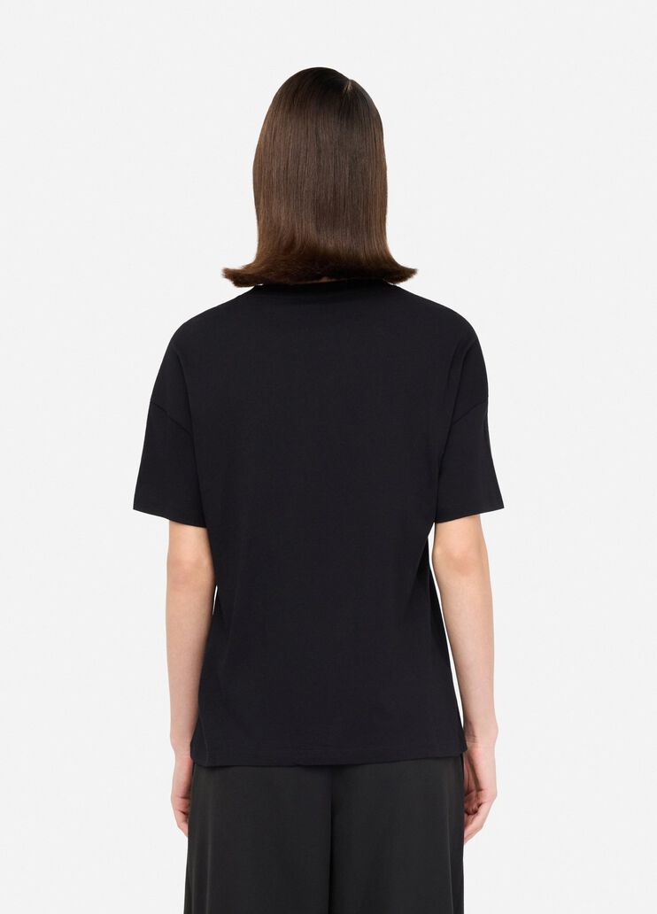 T-shirt avec broderie et strass noir Liu Jo - large image number 1