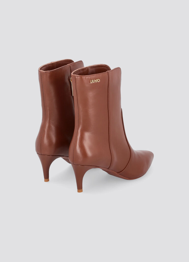 Bottines en cuir à talon bobine marron clair Liu Jo - large image number 2 Bottines en cuir à talon bobine marron clair Liu Jo - large image number 2
