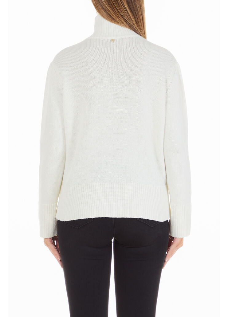 Pull avec boutons métalliques blanc laine Liu Jo - large image number 1