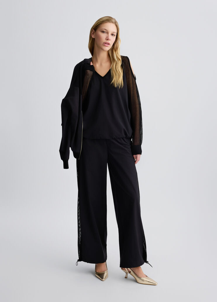 Black sweatshirt with mesh inserts black Liu Jo - medium Black sweatshirt with mesh inserts black Liu Jo - medium