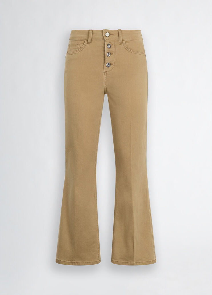 White high-rise bootcut trousers beige Liu Jo - large image number 6