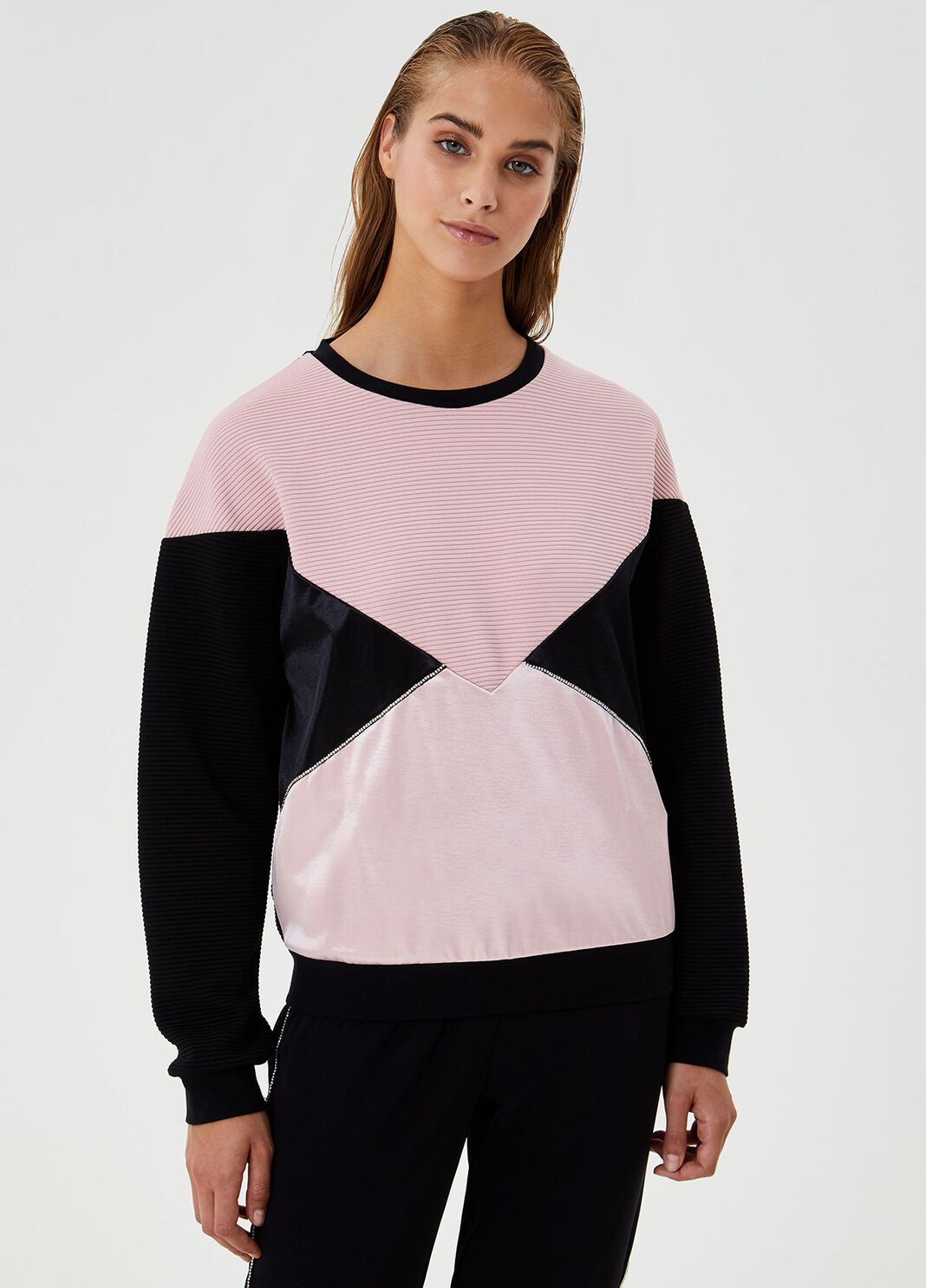Sweatshirt with inserts and appliqu&eacute;s Pink Liu Jo - large image number 0