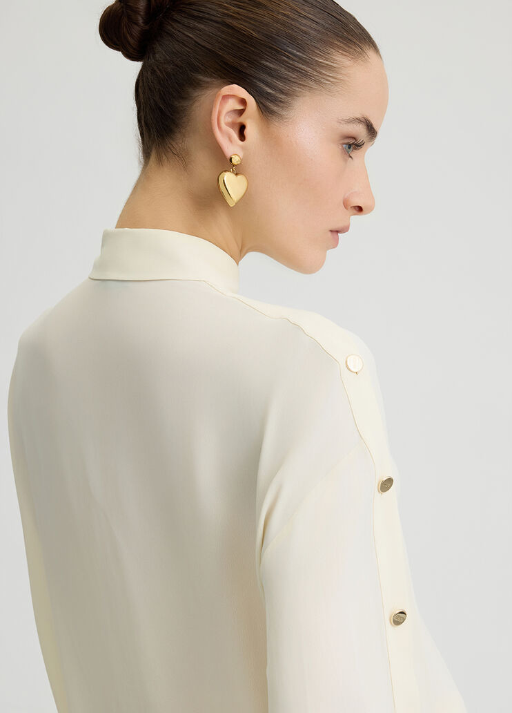Crêpe de chine shirt white Liu Jo - large image number 4 Crêpe de chine shirt white Liu Jo - large image number 4