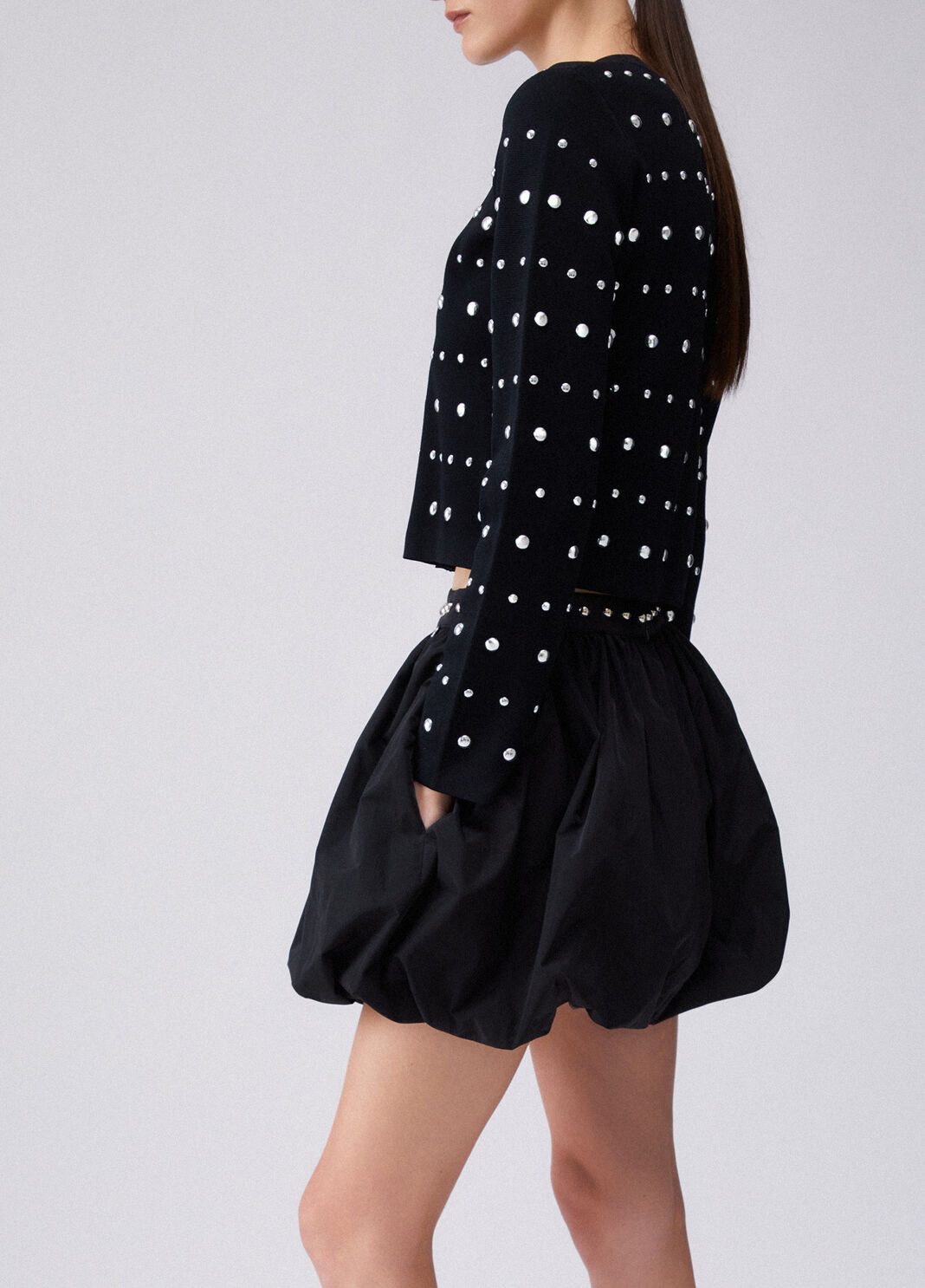 Minijupe bouffante en taffetas noir Liu Jo - large image number 4