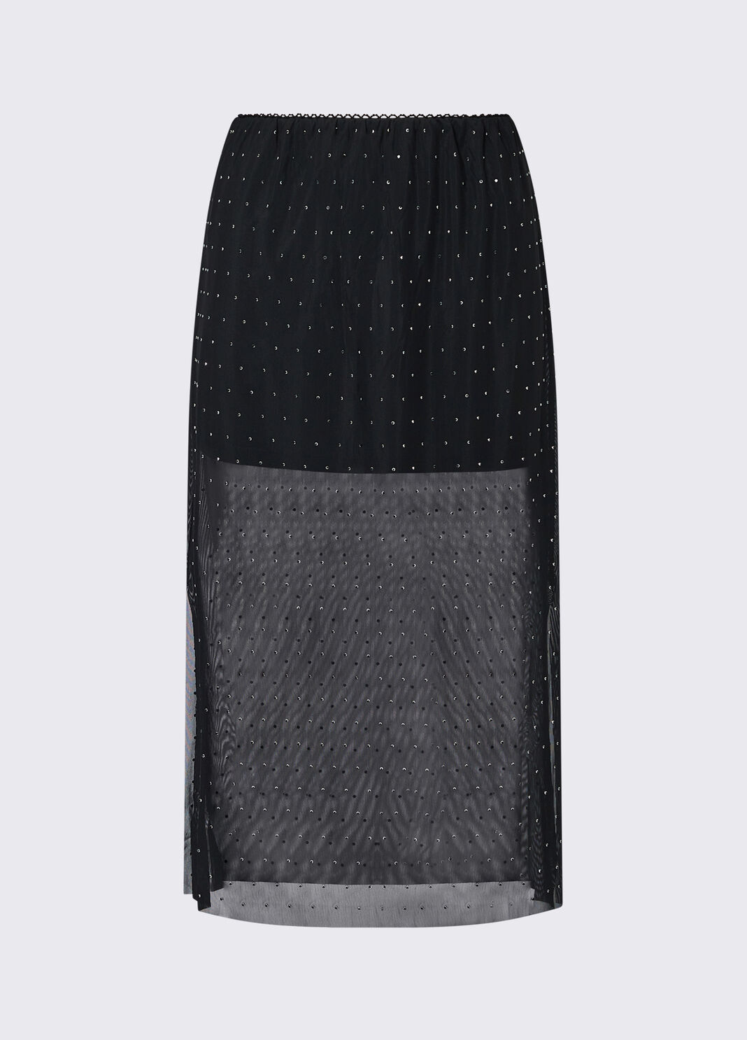 Midi skirt in tulle with jewel embroidery black Liu Jo - large image number 6