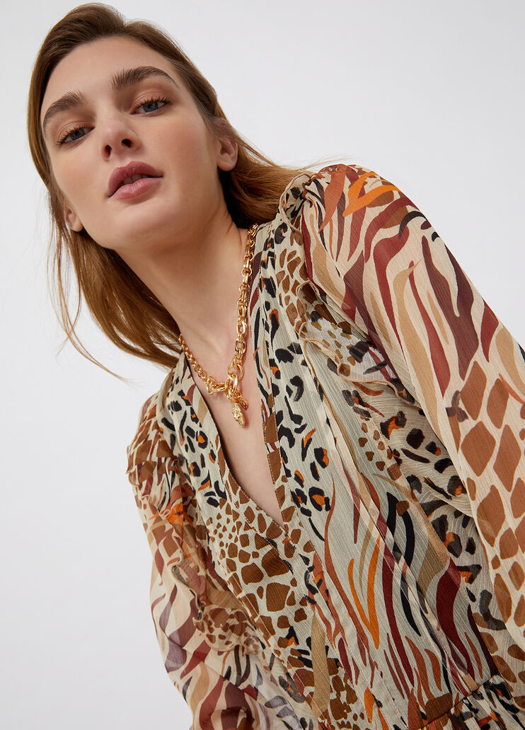 Long dress with animal-print leopard print Liu Jo - large image number 2 Long dress with animal-print leopard print Liu Jo - large image number 2