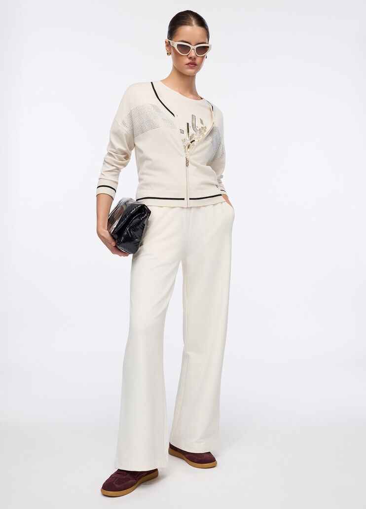 Cardigan avec zip et strass blanc Liu Jo - large image number 3