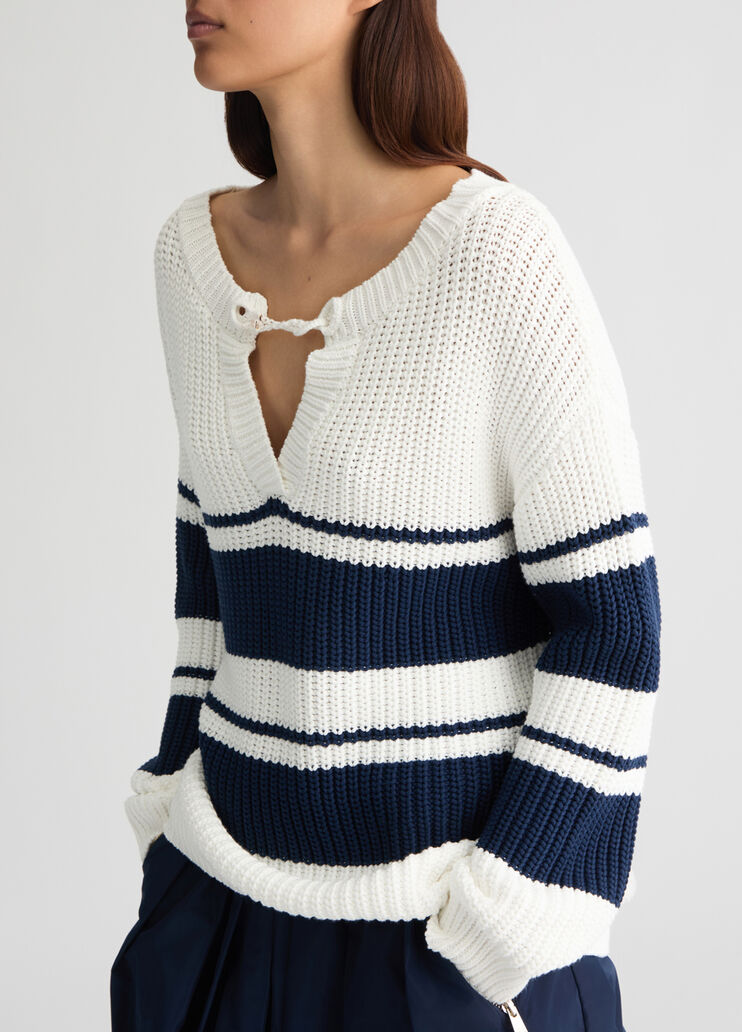 Striped pullover white/blue Liu Jo - large image number 3 Striped pullover white/blue Liu Jo - large image number 3