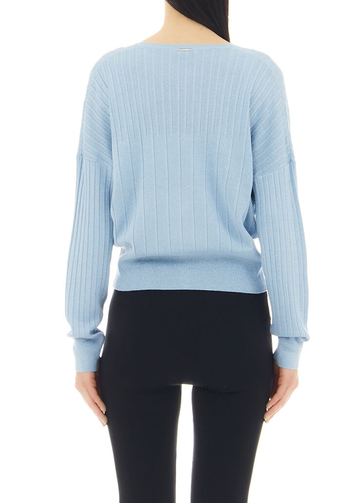 Cardigan in lurex® azzurro chiaro Liu Jo - large image number 1 Cardigan in lurex® azzurro chiaro Liu Jo - large image number 1