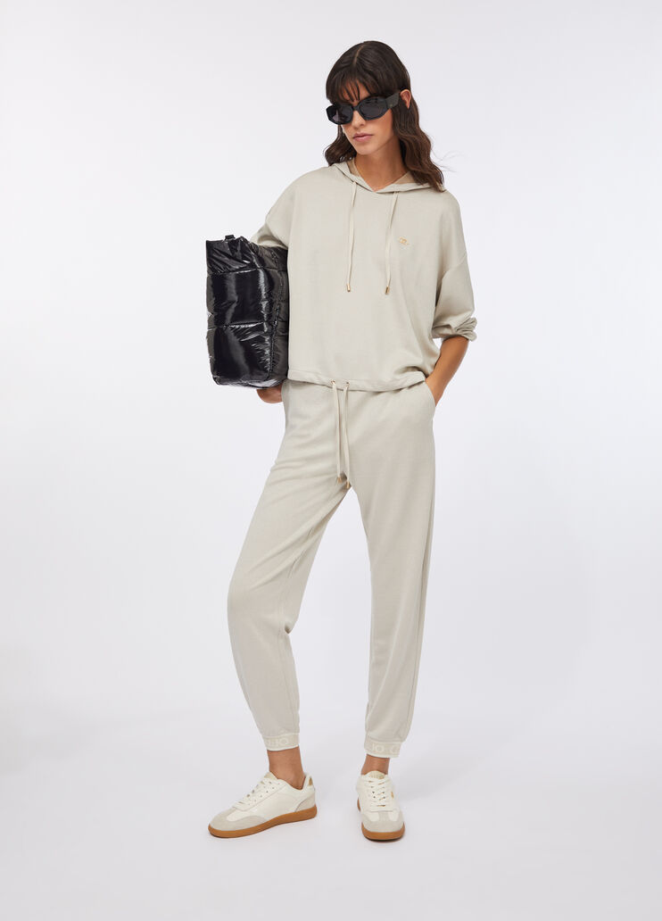 Lurex®-Sweatshirt mit Kapuze Beige Liu Jo - large image number 5