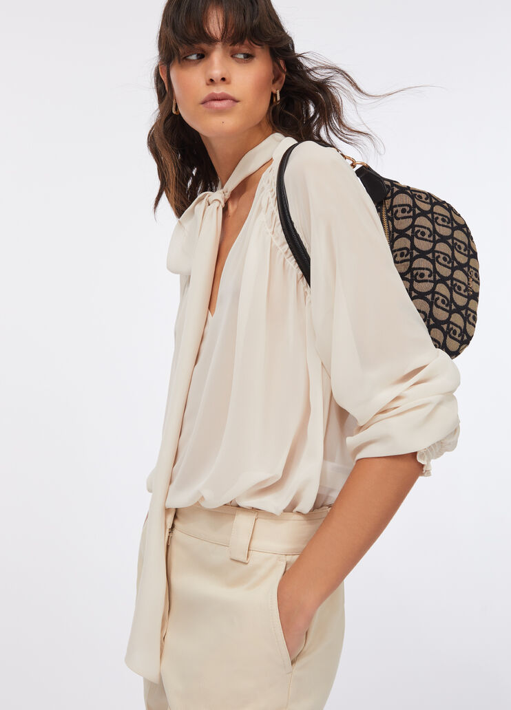 Bluse aus Georgette Elfenbein Liu Jo - large image number 2