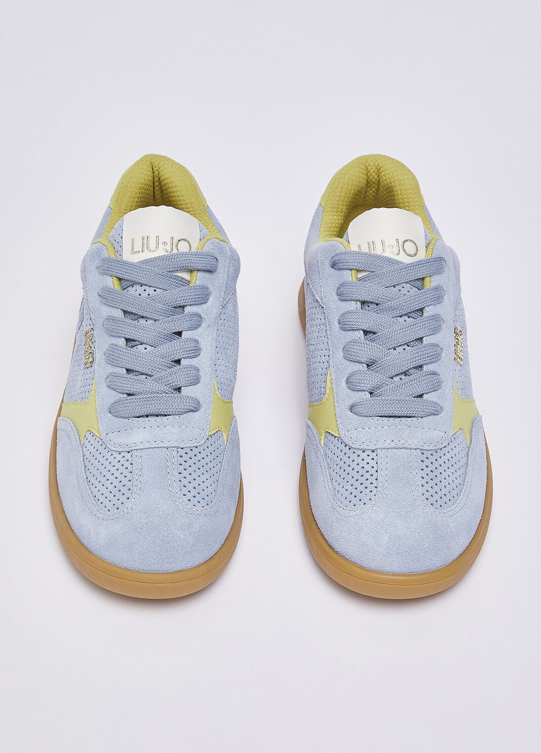 Perforated suede sneakers light blue Liu Jo - large image number 3