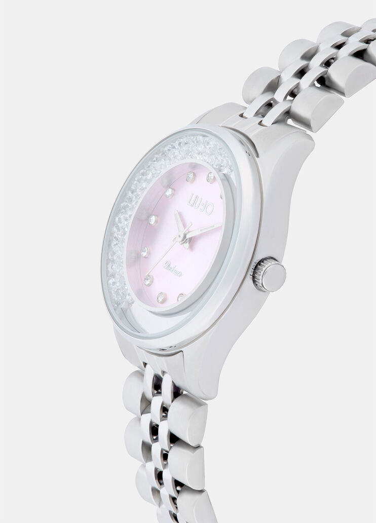 Steel watch with diamantés pink Liu Jo - medium Steel watch with diamantés pink Liu Jo - medium