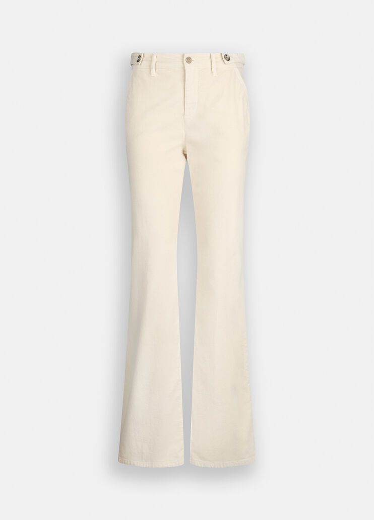 Pantalon bootcut en velours beige clair Liu Jo - large image number 6