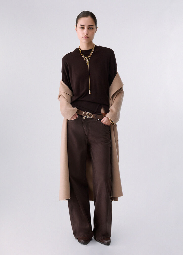 Maglia in misto lana marrone scuro Liu Jo - medium