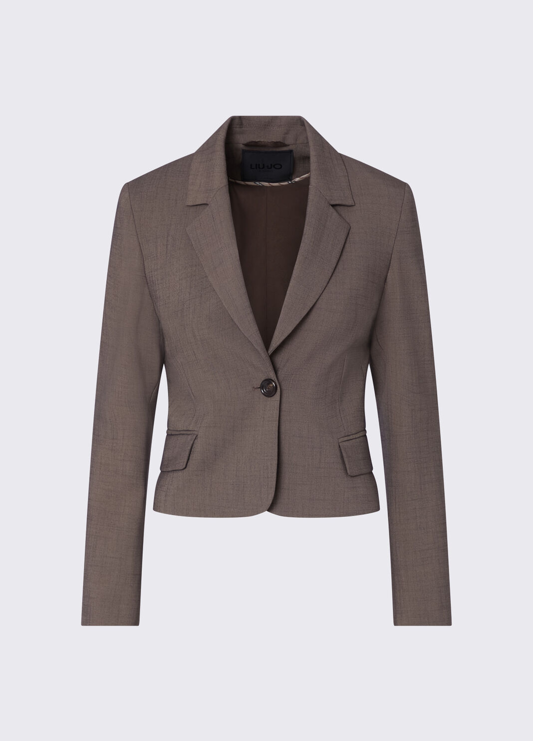 Slim-Fit-Blazer aus Melange-Stoff braun Liu Jo - large image number 6