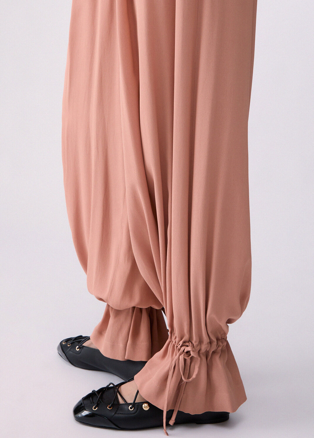 Wide-leg trousers with drawstring nude Liu Jo - large image number 4