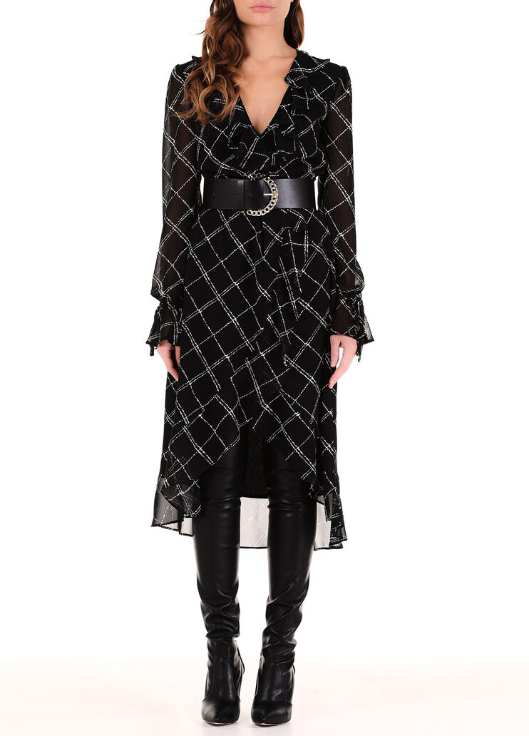 Robe écoconçue noir et carreaux Liu Jo - large image number 0