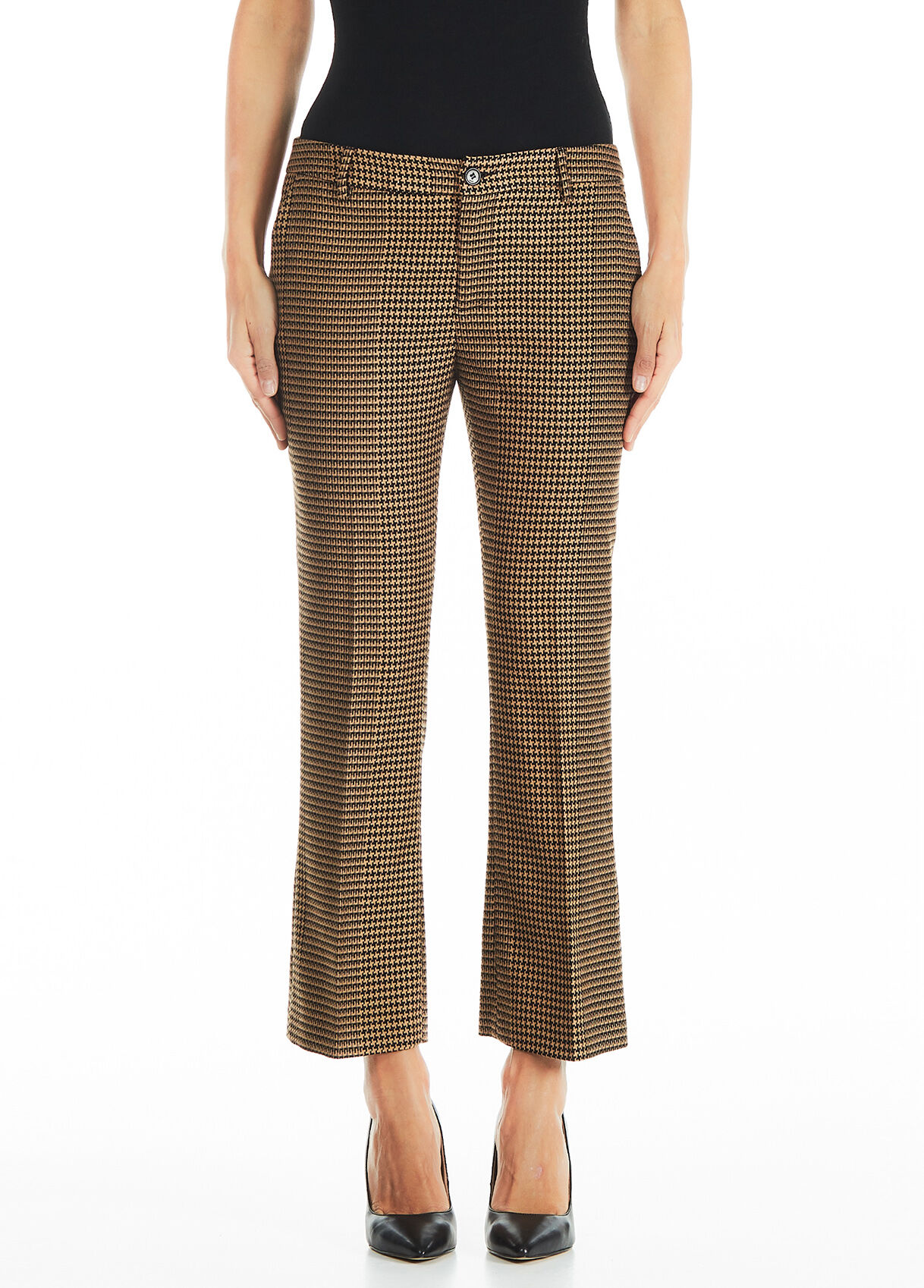 Houndstooth jacquard chinos