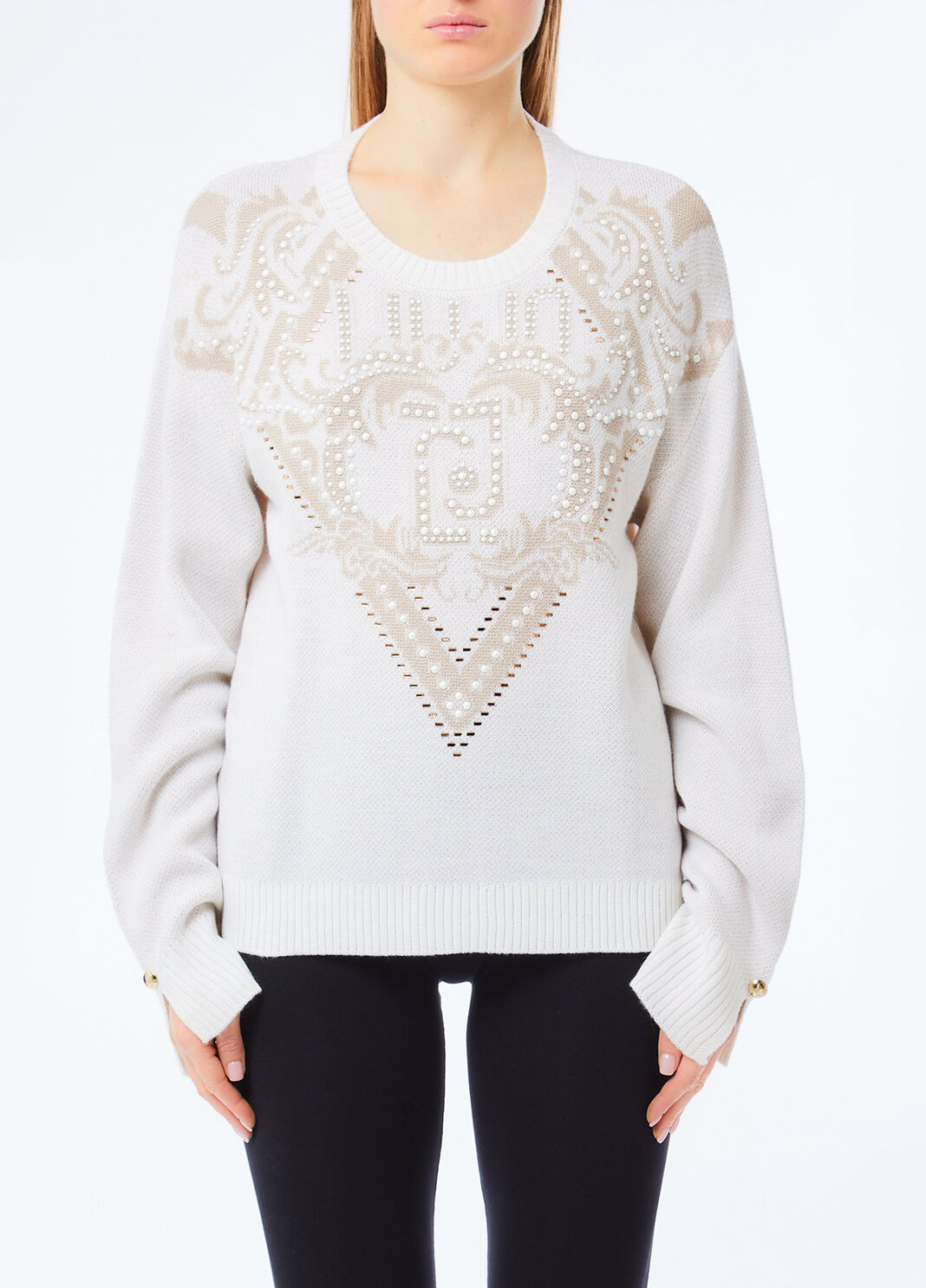 Pullover aus Wolljacquard Wei&szlig; Liu Jo - large image number 0