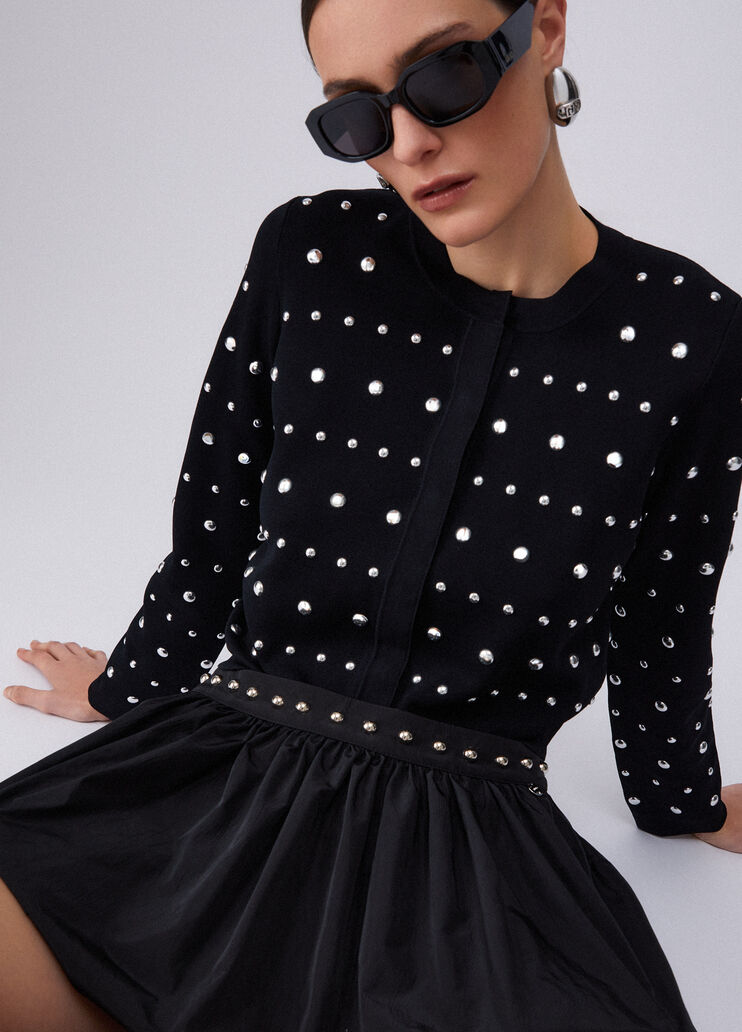 Minijupe bouffante en taffetas noir Liu Jo - large image number 2