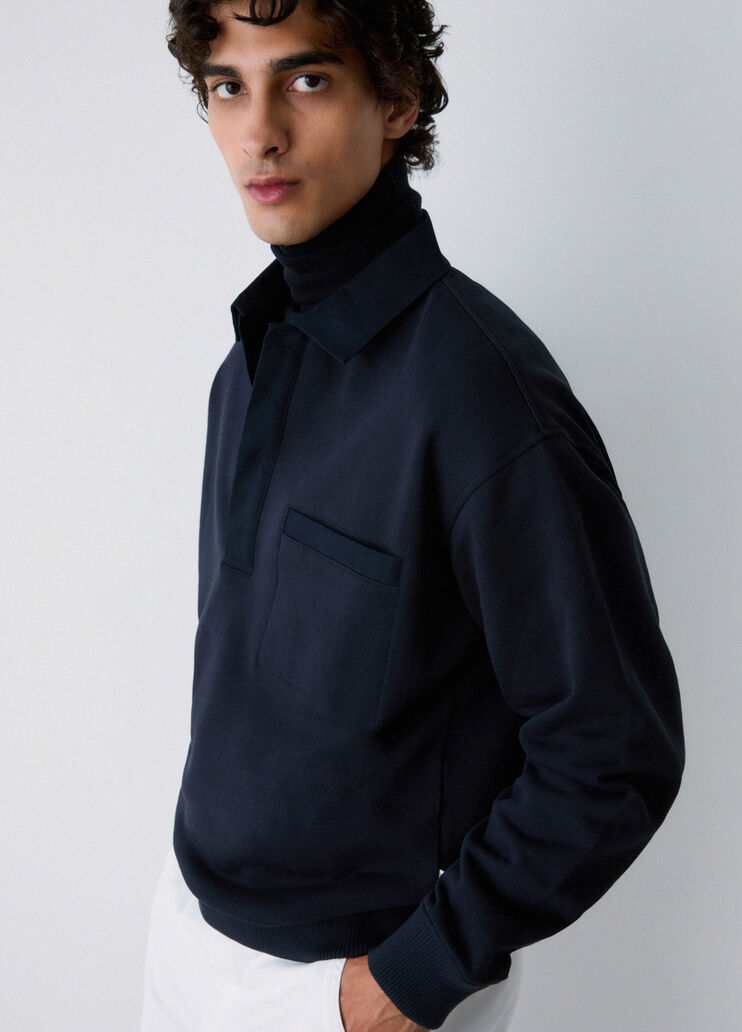 Sweatshirt with Collar dark blue Liu Jo - medium