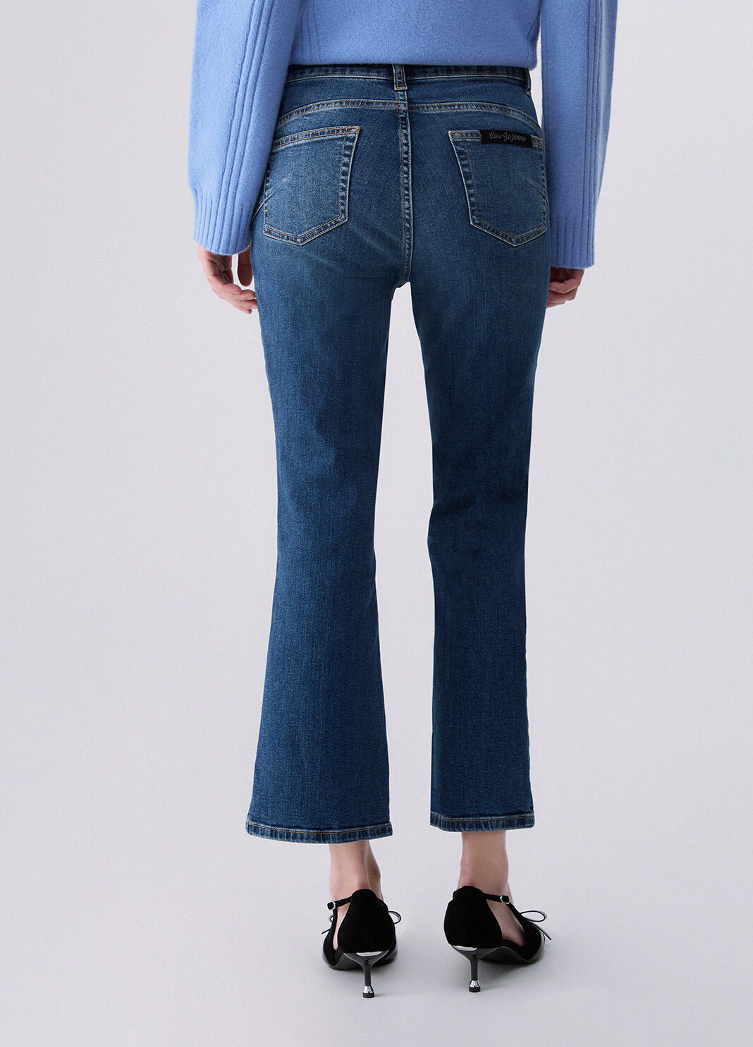 Jeans bootcut con strass denim blu Liu Jo - large image number 1