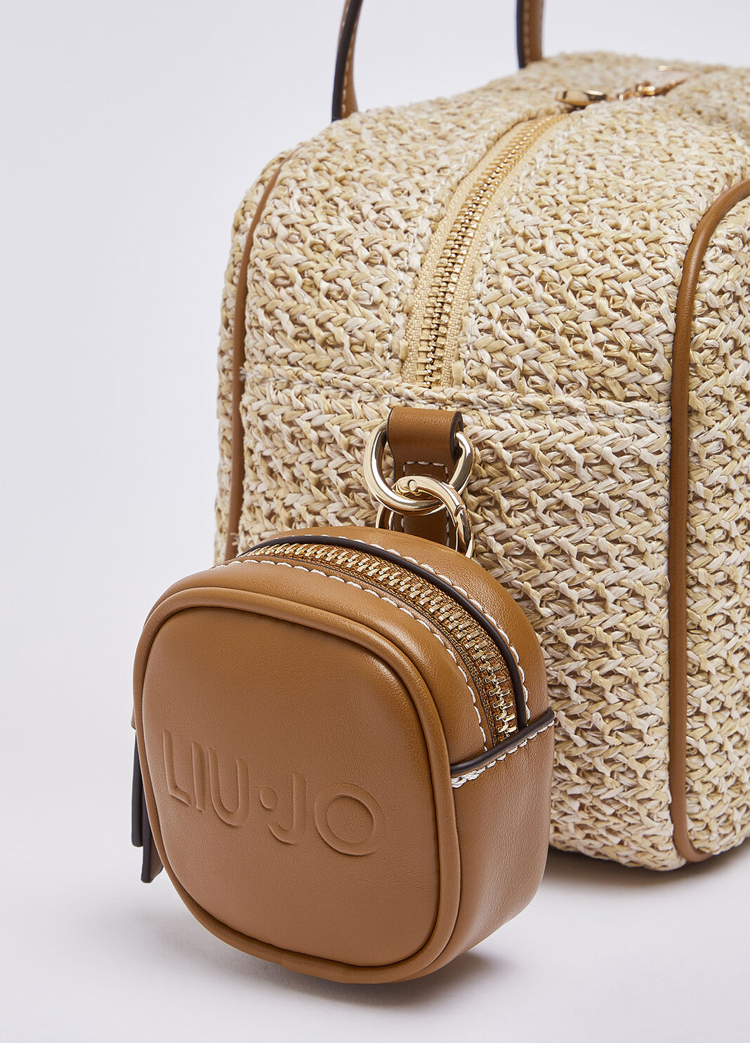 Medium bowling raffia bag beige Liu Jo - large image number 5