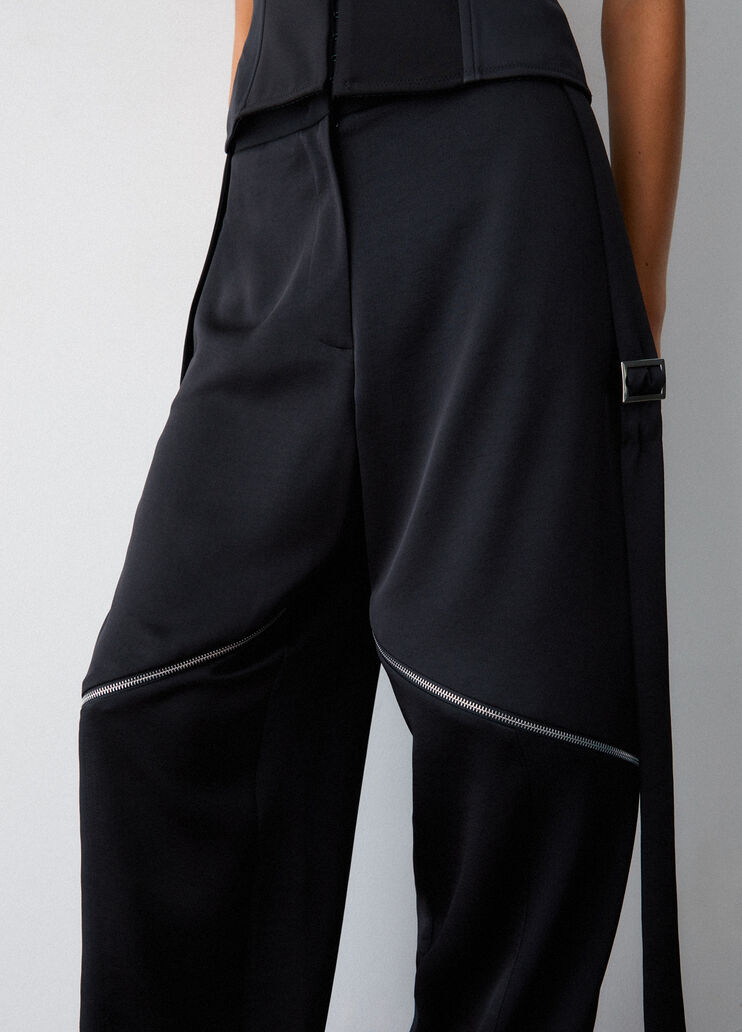 Pantalon large avec zip noir Liu Jo - large image number 4