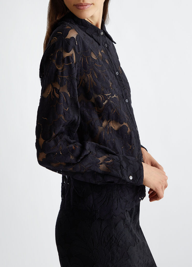 Hemdbluse aus Spitze schwarz Liu Jo - large image number 2