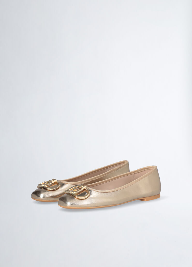 Metallic-effect leather ballet flats gold-colour Liu Jo - large image number 2 Metallic-effect leather ballet flats gold-colour Liu Jo - large image number 2