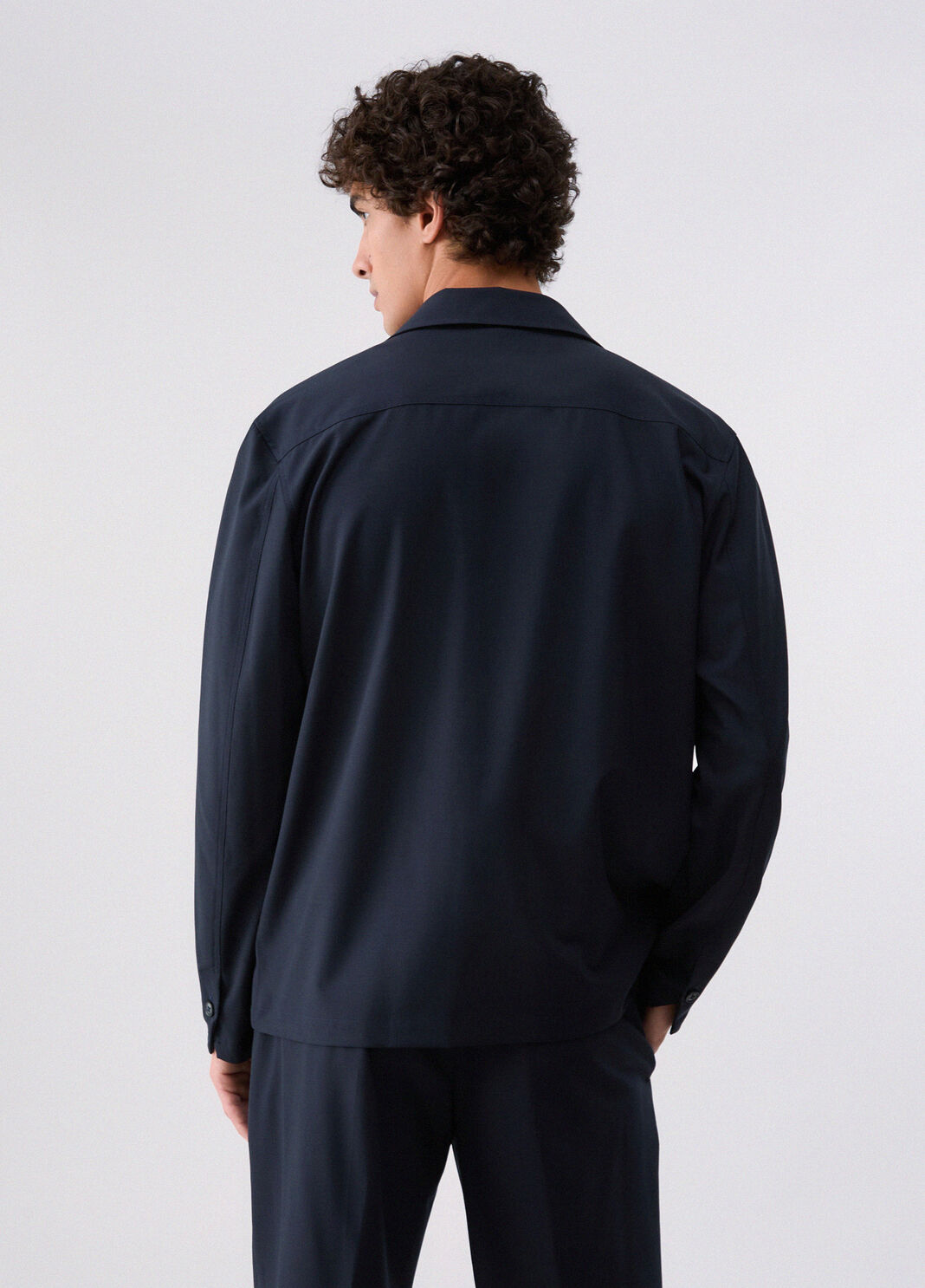 Giacca overshirt in misto lana blu scuro Liu Jo - large image number 1