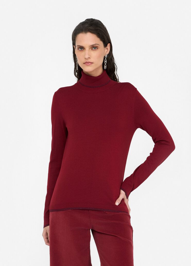 Pull à col roulé avec détails en Lurex® rouge Liu Jo - medium