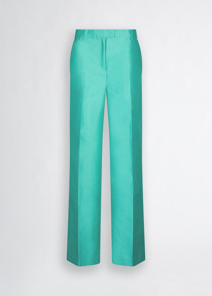 Long green shantung trousers turquoise Liu Jo - large image number 6 Long green shantung trousers turquoise Liu Jo - large image number 6
