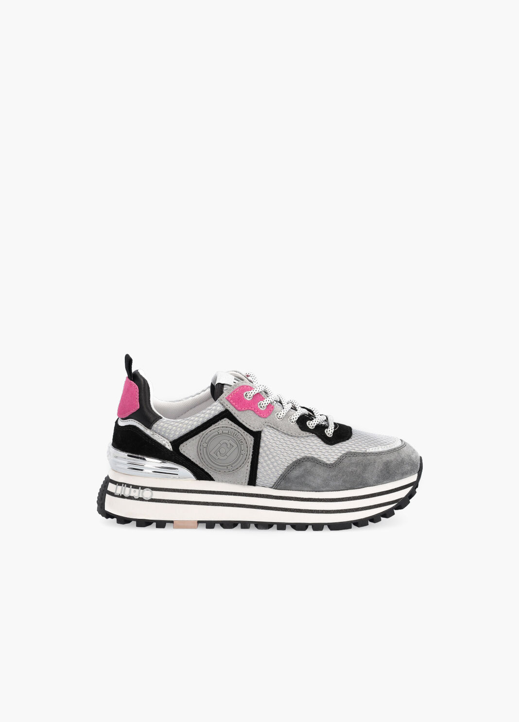 Mesh and suede platform sneakers grey Liu Jo - large image number 0