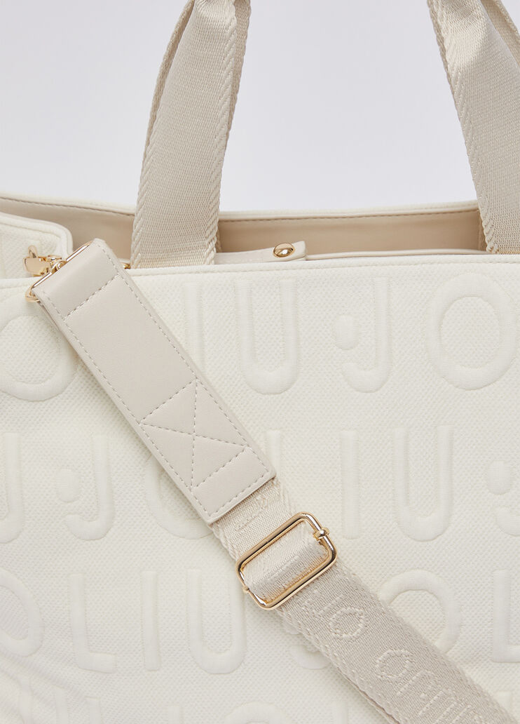 Cabas moyen mod&egrave;le en maille cr&egrave;me Liu Jo - medium