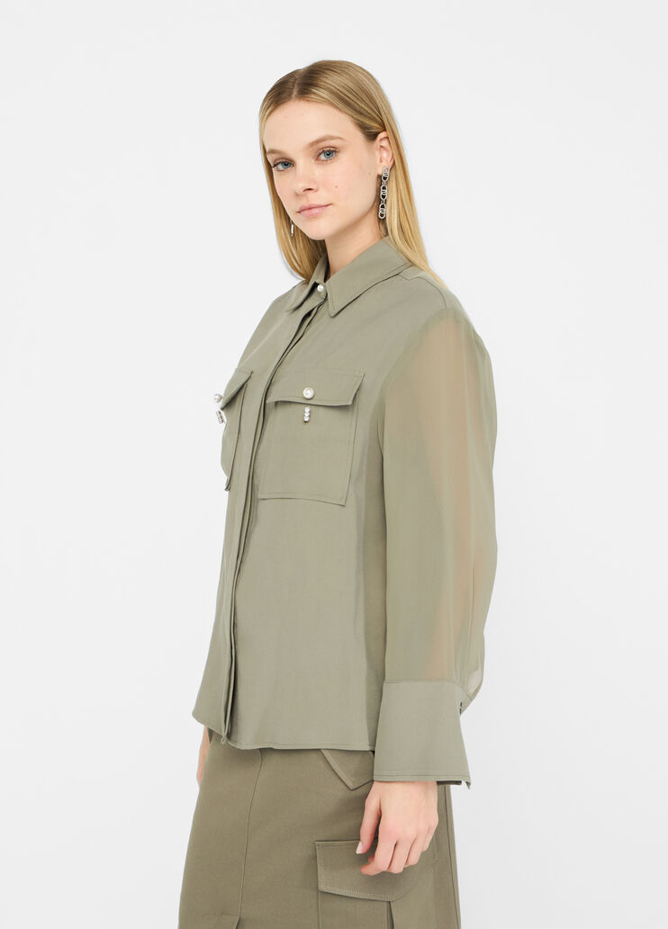 Gabardine overshirt jacket asparagus Liu Jo - medium Gabardine overshirt jacket asparagus Liu Jo - medium