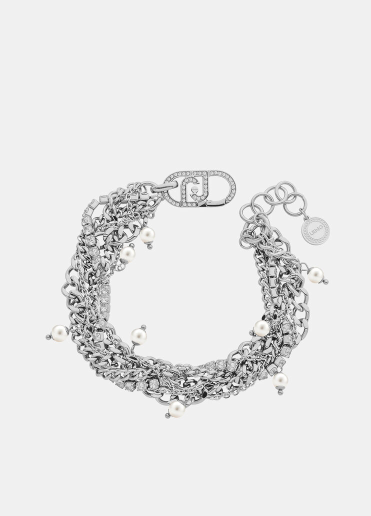 Multi-strand bracelet with diamantés silver Liu Jo - medium Multi-strand bracelet with diamantés silver Liu Jo - medium