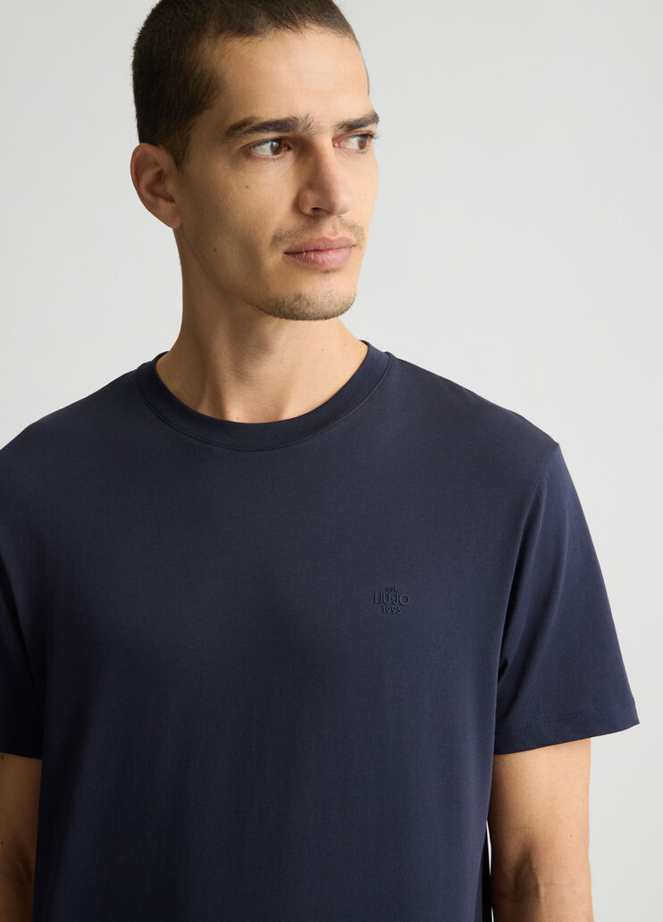 Blue T-shirt with logo dark blue Liu Jo - large image number 2 Blue T-shirt with logo dark blue Liu Jo - large image number 2