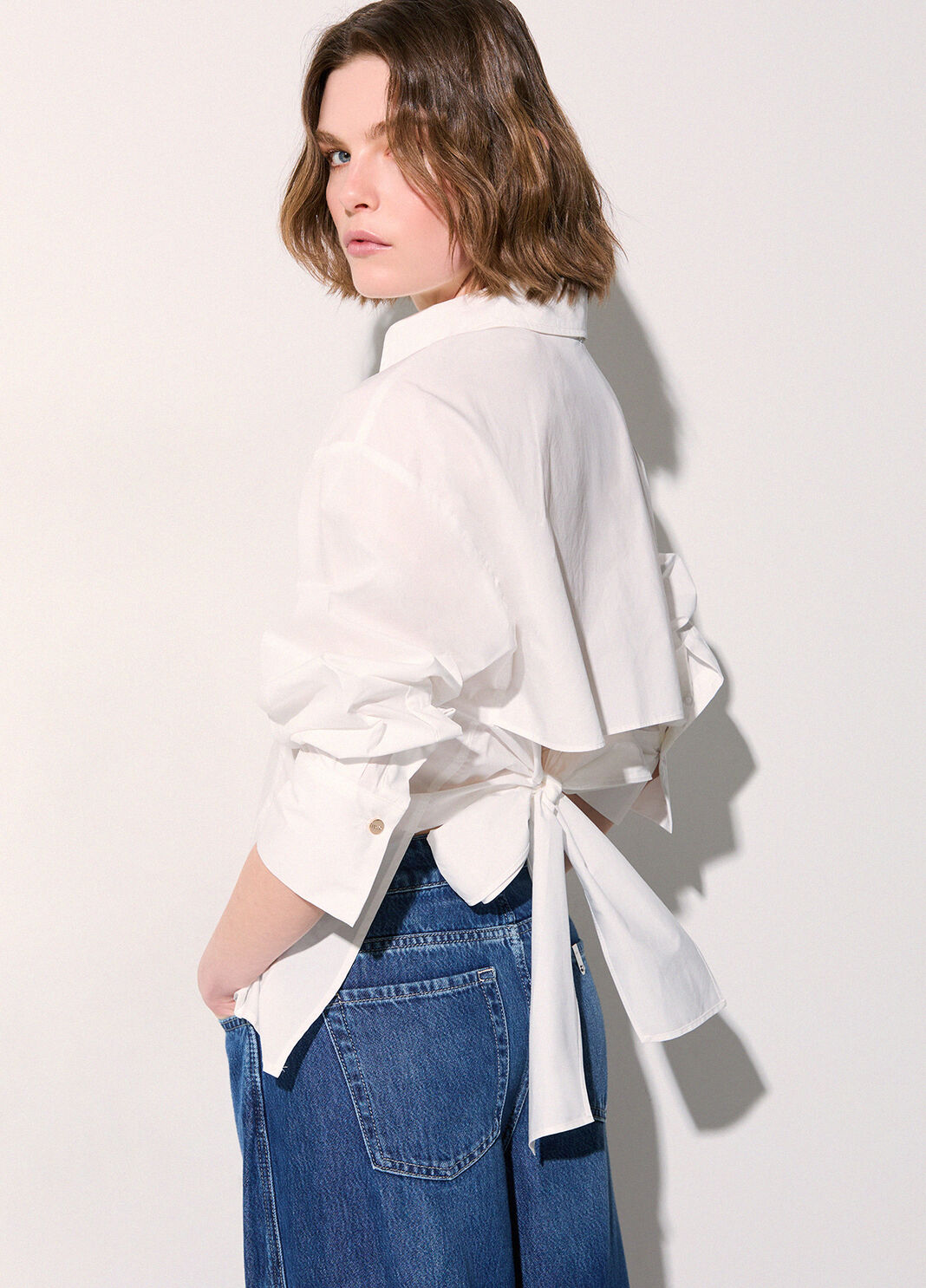 Shirt with bow white wool Liu Jo - large image number 2