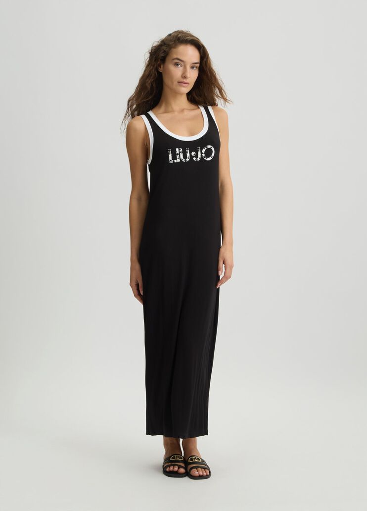 Long dress with logo black Liu Jo - medium Long dress with logo black Liu Jo - medium