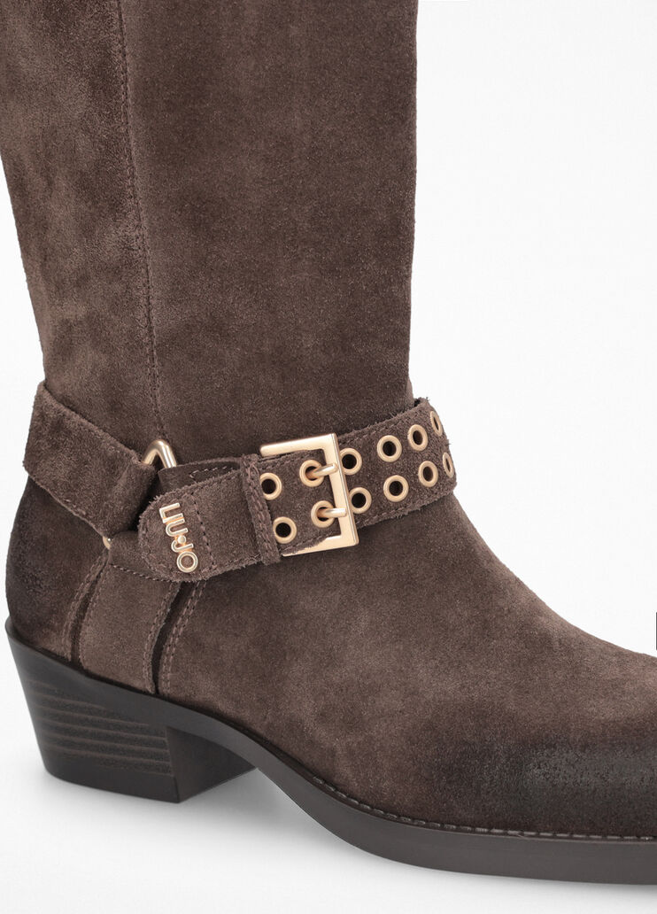 Suede Texan boots ebony Liu Jo - medium  Suede Texan boots ebony Liu Jo - medium
