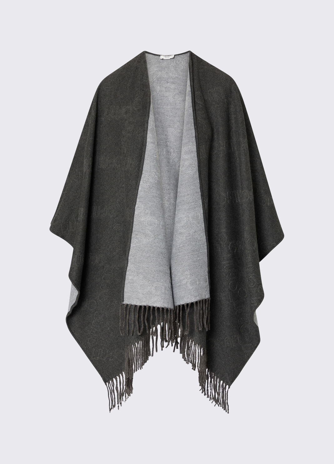 Poncho with embossed logo anthracite Liu Jo - large image number 6