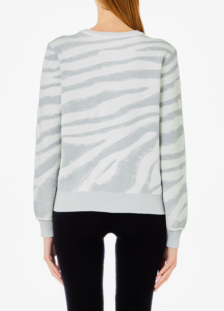 Animal-print jacquard sweater white Liu Jo - large image number 1