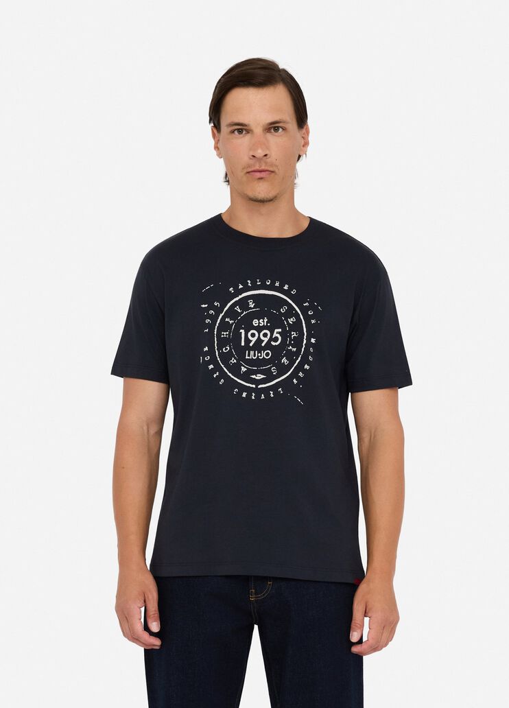 Cotton T-shirt with print dark blue Liu Jo - medium Cotton T-shirt with print dark blue Liu Jo - medium